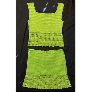 Crochet Tank and Mini Skirt Matching Co-Ord Set